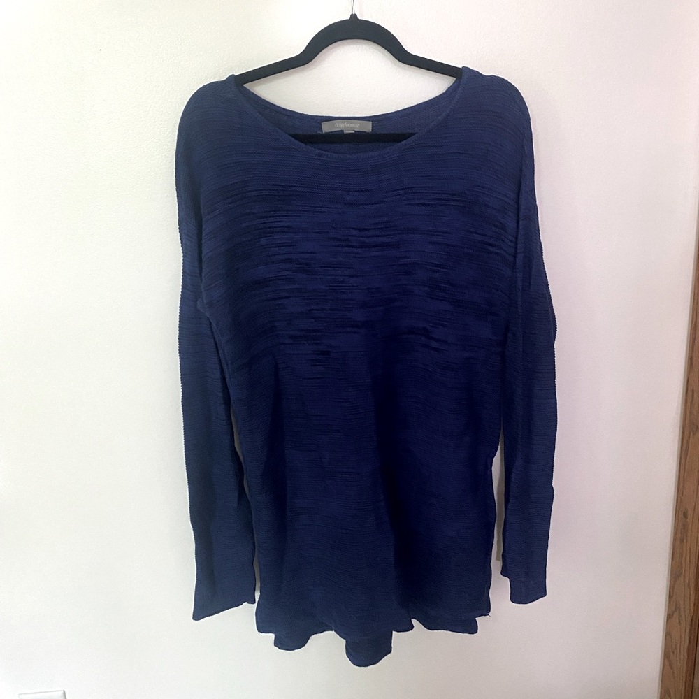 Large Royal Blue and Black Knit Sweater Dress - Daisy Fuentes Brand